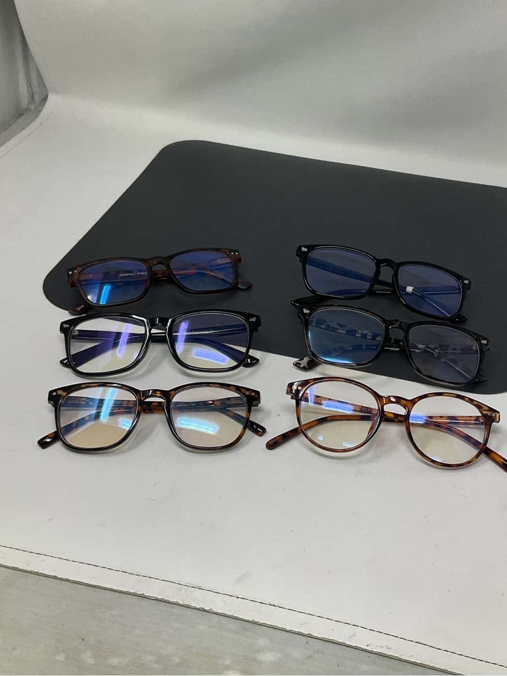 Blue light computer reading glasses lot of 6pcs with 0.00 magnification